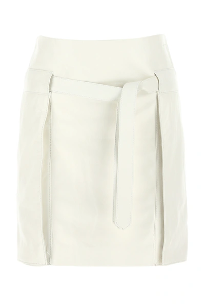 Shop Wandering Chalk Leather Mini Skirt White  Donna 40