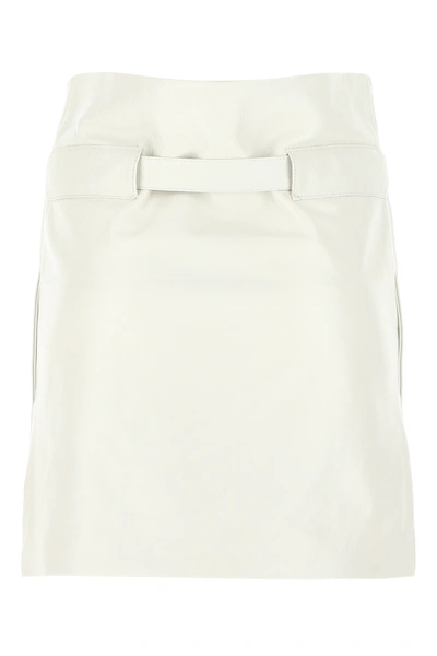 Shop Wandering Chalk Leather Mini Skirt White  Donna 40