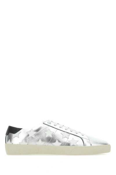 Shop Saint Laurent Silver Leather Signature California Sneakers Nd  Uomo 40.5