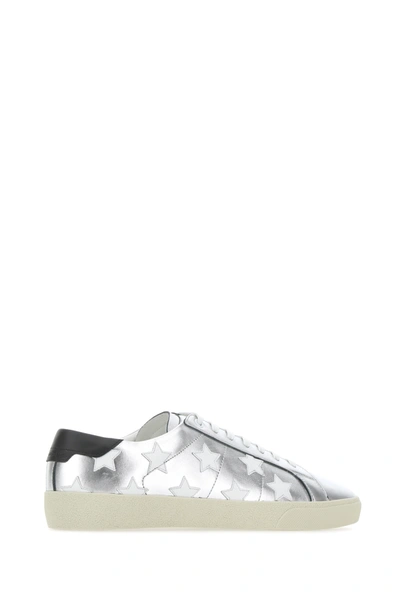 Shop Saint Laurent Silver Leather Signature California Sneakers Nd  Uomo 40.5