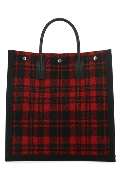 Shop Saint Laurent Embroidered Fabric Rive Gauche Shopping Bag Checked  Uomo Tu In Pattern