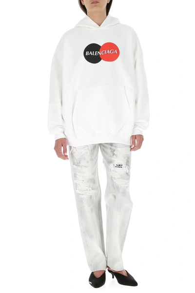 Shop Balenciaga White Cotton Oversize Sweatshirt Nd  Donna Xs