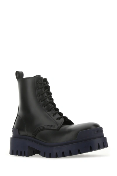Shop Balenciaga Black Leather Ankle Boots Nd  Donna 40