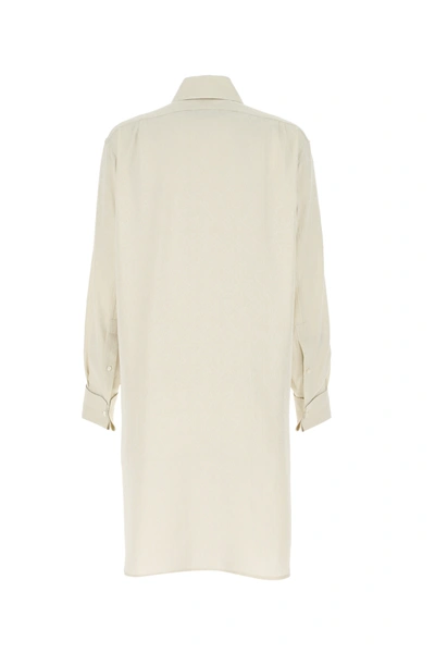 Shop Loewe Ivory Silk Oversize Shirt White  Donna 36f
