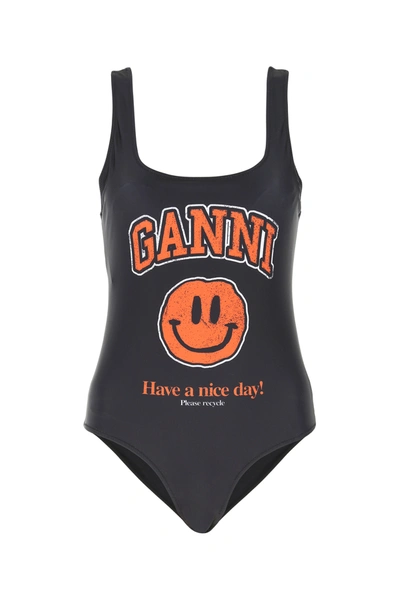 Shop Ganni Black Stretch Polyester Swimsuit Black  Donna 34t