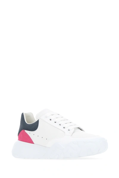 Shop Alexander Mcqueen White Leather Trainer Court Sneakers  Nd  Donna 40
