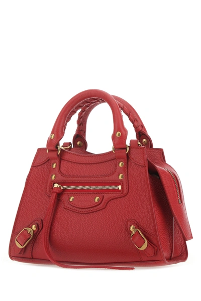 Shop Balenciaga Tiziano Red Leather Mini Neo Classic Handbag Nd  Donna Tu