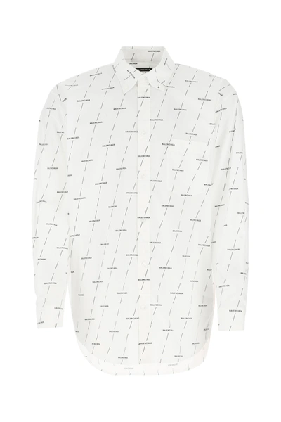 Shop Balenciaga Printed Poplin Shirt Nd  Uomo 40