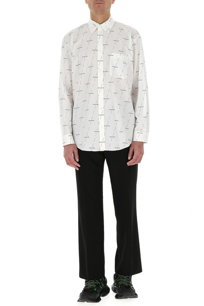 Shop Balenciaga Printed Poplin Shirt Nd  Uomo 40