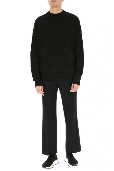 Shop Balenciaga Black Viscose Blend Sweater  Nd  Uomo Xs