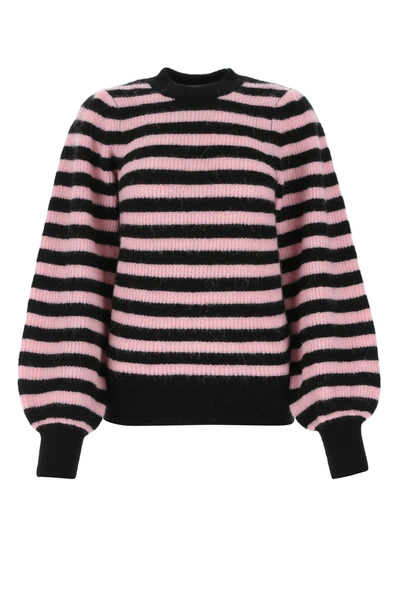 Shop Ganni Two-tone Stretch Alpaca Wool Blend Sweater Nd  Donna M