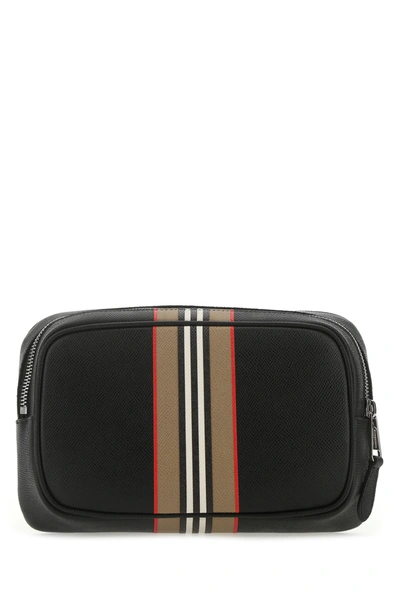 Shop Burberry Black Leather Belt Bag Black  Uomo Tu