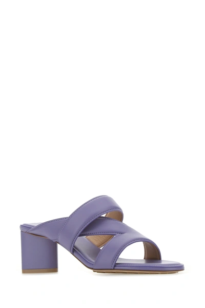 Shop Bottega Veneta Lilac Leather Band Mules  Nd  Donna 40