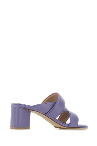 Shop Bottega Veneta Lilac Leather Band Mules  Nd  Donna 40