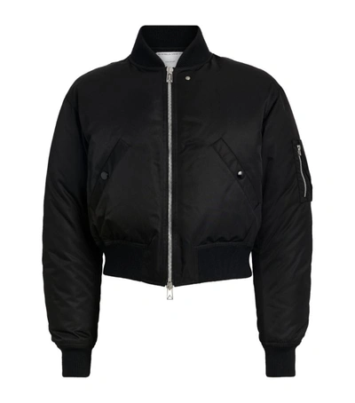 Shop Bottega Veneta Zipped Bomber Jacket In Black