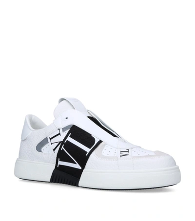 Shop Valentino Leather Vl7n Sneakers In White