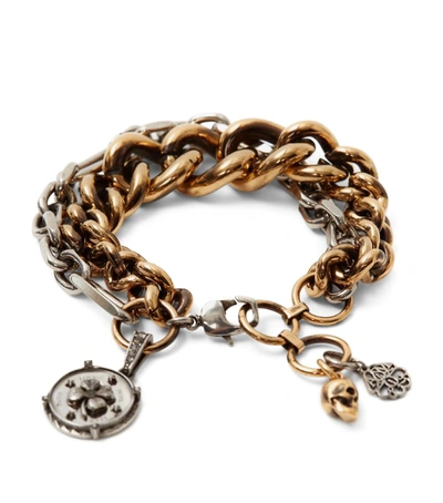 Shop Alexander Mcqueen Medallion Chain Bracelet