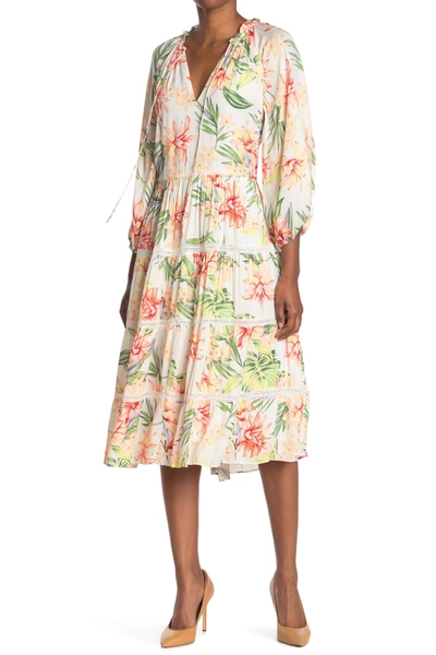Shop Alice And Olivia Layla Printed Tiered Dress In Hibfloral