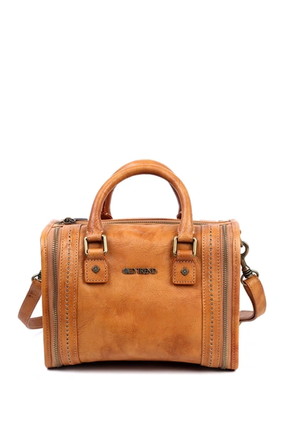 Shop Old Trend Mini Trunk Leather Crossbody Bag In Chestnut
