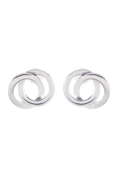 Shop Argento Vivo Interlocking Circles Stud Earrings In Silver