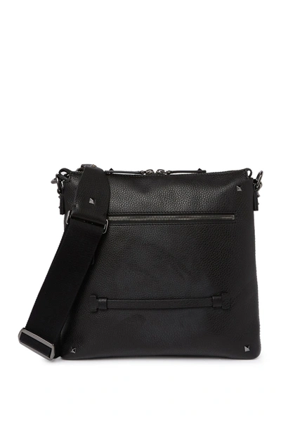 Shop Valentino Leather Crossbody Bag In Nero