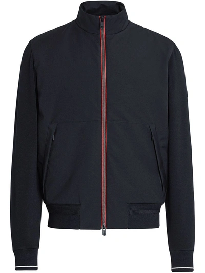 Shop Z Zegna Contrast Trim Zip-up Jacket In Black