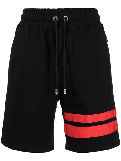 Shop Gcds Stripe Detail Track Shorts In Black