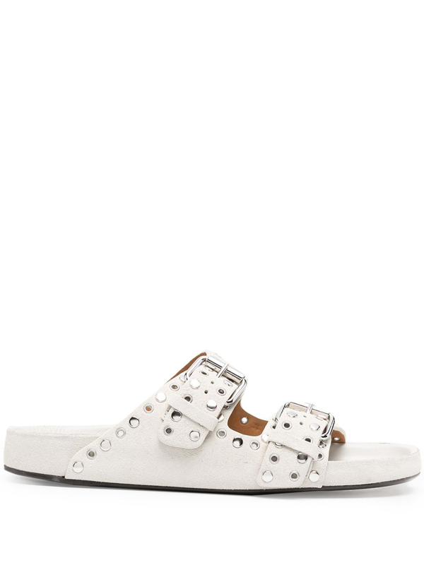 Isabel Marant Stud-embellished Slip-on Sandals In White | ModeSens