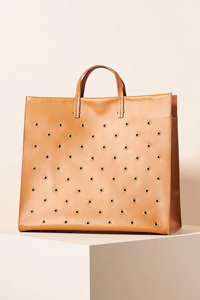 Shop Clare V . Studded Simple Tote Bag In Brown