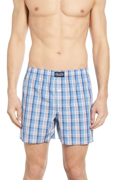 Shop Polo Ralph Lauren Plaid Hanging Boxers In Multi Pink/ Blue