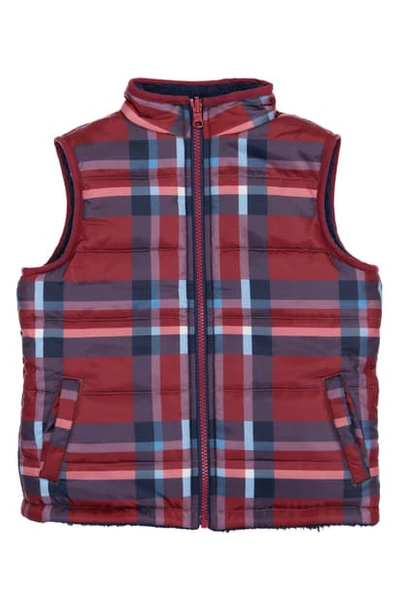 Shop Andy & Evan Kids' Reversible Puffer Vest In Red Plaid