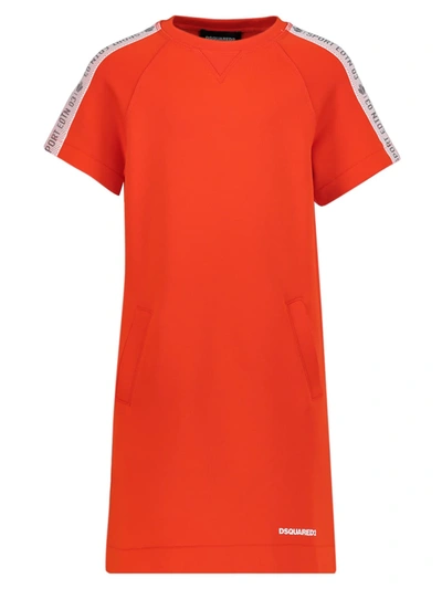 Shop Dsquared2 Kids Dress For Girls In Orange