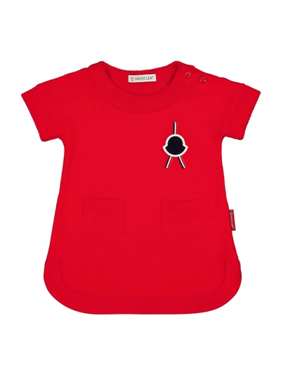 Shop Moncler Kids Dress For Girls In Red