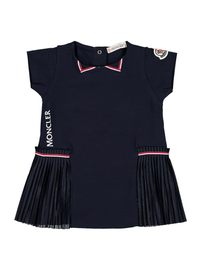 Shop Moncler Kids Dress For Girls In Blue