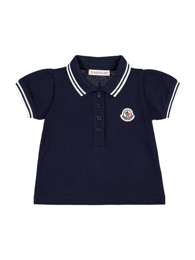 Shop Moncler Kids Polo Shirt For Girls In Blue