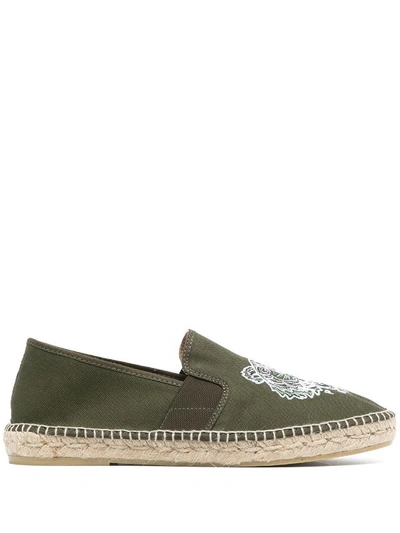 Shop Kenzo Espadrille Elastic Tiger In Dark Khaki