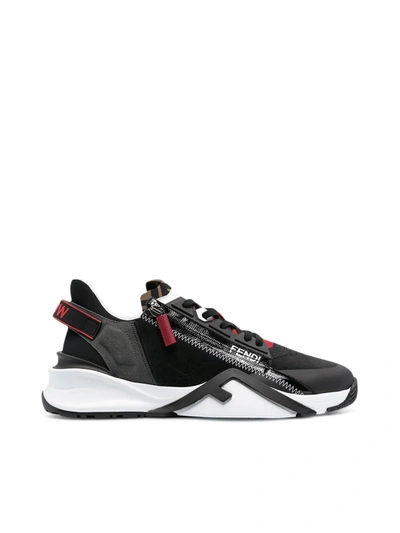 Shop Fendi Big Sole Sneakers In O Black Grey Hibiscus