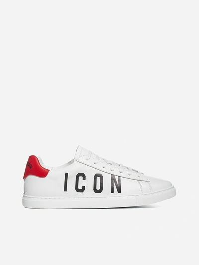 Shop Dsquared2 Sneakers Icon In Pelle