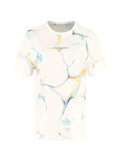 Shop Stella Mccartney T-shirt Marbling In Pure White