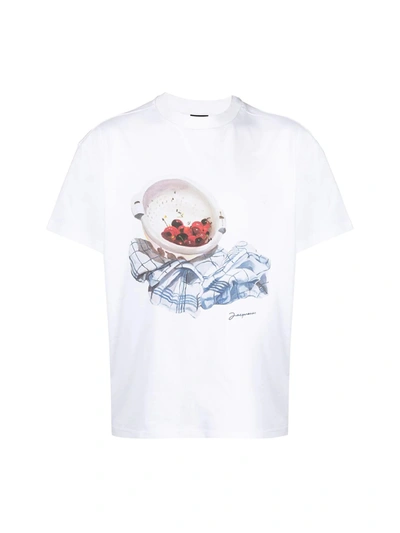 Shop Jacquemus Le T-shirt Cerises In White White