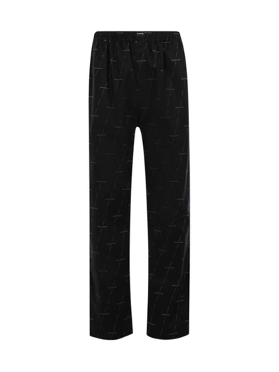 Shop Balenciaga Pyjama Pants In Black Grey