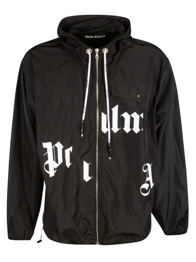 Shop Palm Angels Broken Logo Windbreaker In Black/white