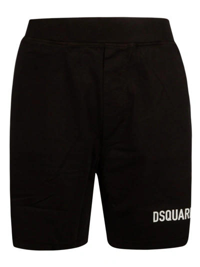 Shop Dsquared2 Logo Print Shorts In Black