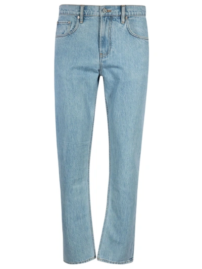 Shop Burberry Straight Length Jeans In Light Blue