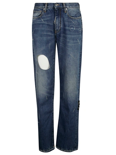 Shop Off-white Joseph Relaxed Fit Jeans In Blue/white