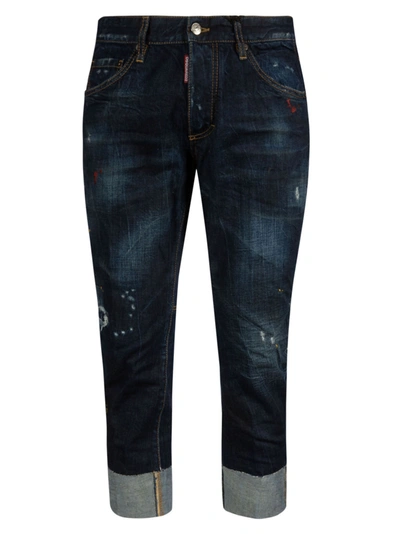 Shop Dsquared2 Fitted Cropped Jeans In Blue