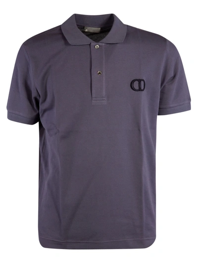 Shop Dior Embroidered Logo Polo Shirt In Rose Violet