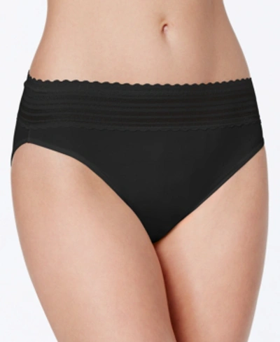 Shop Warner's No Pinching No Problems Lace Hi-cut Brief Underwear 5109 In Rich Black