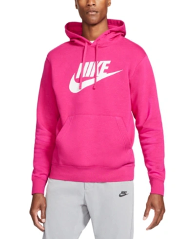 Shop Nike Men's Sportswear Club Fleece Hoodie In Fireberry