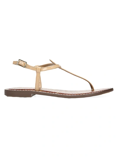 Shop Sam Edelman Women's Gigi Patent Leather Sandals In Almondpat